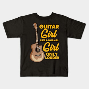 Guitar Girl Like A Normal Girl Only Louder Kids T-Shirt